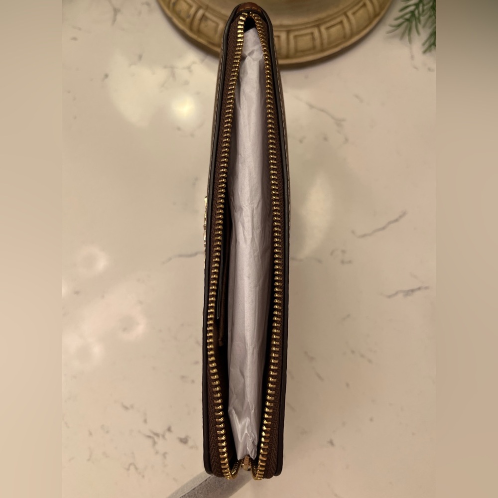 Coach Signature Tan Wristlet Clutch - Picture 5 of 5